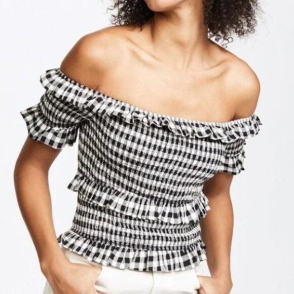 πNWT Anthropologie Moon River Gingham Top // Size M // Rare/Hard to Find! π - Picture 2 of 7